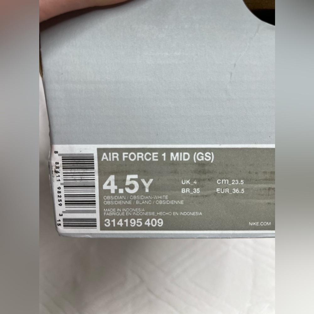 14: Nike Air Force 1 MID (GS) Navy (Size 4.5Y) - Picture 7 of 7